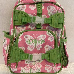 Pottery barn kids backpack mini Pink And Green Butterfly Monogrammed Olivia